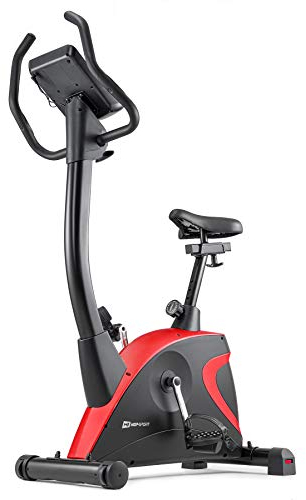 Hop-Sport Heimtrainer Fahrrad Host - Ergometer mit App-Steuerung, 12 Trainingsprogrammen & 16 computergesteuerten Widerstandsstufen, Pulsmessung - leises Fitnessbike mit Flaschenhalter für Zuhause Rot