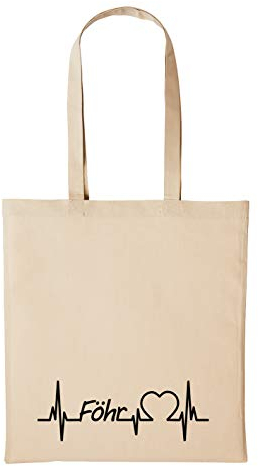 Huuraa Baumwollbeutel Föhr Geschenk Einkaufstasche Natural 10 Liter Baumwolle Föhr Accessoire
