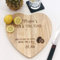eBuyGB Personalised Wooden Gin & Tonic Heart Shaped Chopping Board Gift, Serving Board, Laser Engraved Chopping Block