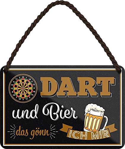 schilderkreis24 Blechschild – Lustige Deko & Geschenkidee für Dartfans und Bierliebhaber - (Dart und Bier gönn ich Mir)
