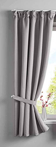 Gardinenbox Vorhang Blickdicht »Newyork« verdeckte Schlaufen Grau HxB 160x140 cm 1er-Pack Thermo-Gardine Verdunkelungsvorhang Blackout schalldämmend ÖKOTEX Kräuselband Raffhalter, 202020610