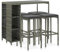 vidaXL Gartenbar Set 5-TLG. mit Kissen Theke Bar Tresen Gartentheke Bartisch Stehtisch Barhocker Barstuhl Gartenmöbel Poly Rattan Grau