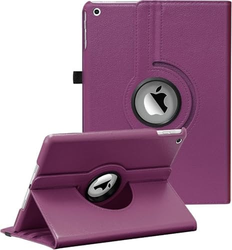 World Biz Rotating Case For10.2 (9th/8th/7th Generation, 2021/2020/2019), 360 Degree Rotation Stand Flip Cover, Auto Wake/Sleep for Apple iPad 10.2 (Purple)