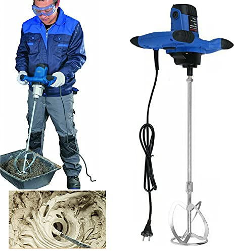 Rührwerk Farb-Mörtelrührer Betonrührer (Aufsatz Rührquirl Ø 120mm, 2600W, 6-Gang-Getriebe, Soft-Start-Funktion, M14 Rühreraufnahme, Arretierbarer Schalter, Rührgerät Mörtel, Ergonomischem Griff)