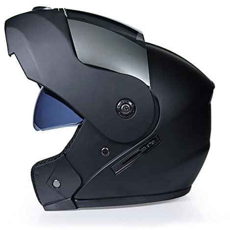 Helme Modularer Unisex Motorradhelm mit Sonnenblende, Vollvisierhelm, Doppel Sonnenblende, Klapphelm für Herren, überdachter Offroad Helm, DOT/ECE-zertifizierung,#14,M