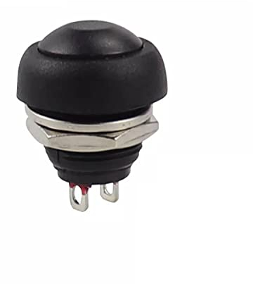 Drucktaster rund Taster 12mm DIY Druckschalter AC 1,5A/230V 12V NON-Momentan button Schalter | Schwarz