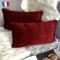 Douceur De Plumes 2er Set Bordeaux Red Samt Kissenbezügen 40x80 cm Einfacher, weicher und moderner rechteckiger Kissenbezug für das skandinavische Wohnzimmer, Ruby Vin Sofa (2 Bordeaux)