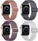 Oielai 4 Pack Loop Armband Kompatibel mit Apple Watch Armband 41mm 40mm 38mm 42mm, Geflochten Nylon Band für Apple Watch SE/iWatch Series 10 9 8 7 6 5 4 3 2 1, Hellrosa/Rauch Violett/Grau/Weiss