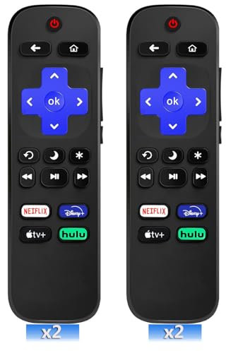 Universal Remote for Roku TV 2Pack, New Replacement Remote Control for All Roku TV, Compatible with Roku TVs TCL Hisense Sharp Element Philips JVC RCA Sanyo LG Haier, Not for Roku Stick and Box