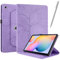 Netany Rotating Custodia per Samsung Galaxy Tab A7 Lite 8.7 Pollice 2021, con penna PU Pelle Flip Cover, con portapenne Supporto Rotazione 360 Protettiva Cover - Viola
