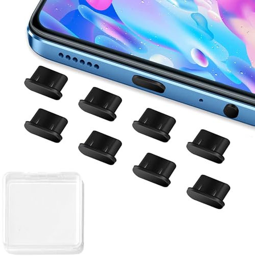 RabbFit Pack of 8 USB C Dust Protection Plugs, Silicone Case USB 3.1 Type C Port USB C Protective Cap Compatible with Google Samsung Galaxy Xiaomi Redmi XPLORA Motorola