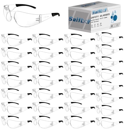 Salfboy Clear Safety Glasses Bulk of 30 Ansi Z87.1 Certified for Scratch Impact Resistant Lens Protective Eyewear for Work, Lab, Construction