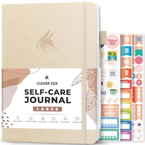 Clever Fox Self-Care Journal for Women, Daily Planner A4 Seashell | 3-month mental health journal, habit tracker, wellness journaling supplies for women & teen girls, gratitude & mood log