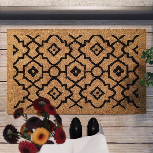 Posh Palace – Stylische Kokos-Fußmatte von WECONhome für den Innen- und Zwischenbereich (40 x 60 cm, Natur)