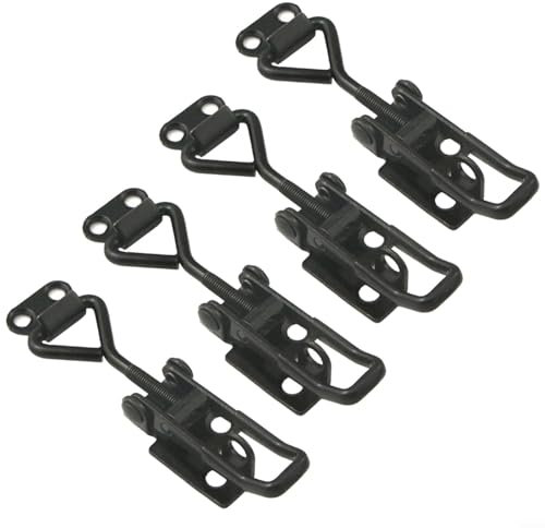 4PCS Style 4001 Black Hinge Clamps, Heavy Duty Adjustable Hinge Clamps Lbs Load Capacity Hinge Pull Lock Clip Quick Release Hinge Clamp for Door Tool Box