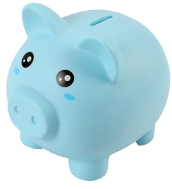 I-TOTAL® - Lustige dekorative Spardose/Münzfach aus robustem Kunststoff (Light Blue Pig)