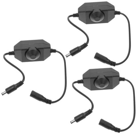 WOONEKY 3pcs Light Modulator Lamp Brightness Lamp Dimmer Control Mini Dimmer Rotary Dimmer Outdoor Light Pendant Fitting Lamp Switch Electrical Light LED Light Dimmer Plug Plastic Black