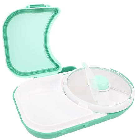 Snackbox mit Fächern und Deckel, Multifunktionale Snack Spinner mit Tragbarem Box Set, Sicher Versiegelter Snackteller für Kleinkinder, Zuhause