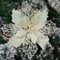 GL-Turelifes Confezione da 12 fiori artificiali glitterati a forma di stella di Natale, decorazioni per albero di Natale, diametro 16 cm, con 12 punture morbide verdi (beige bianco)