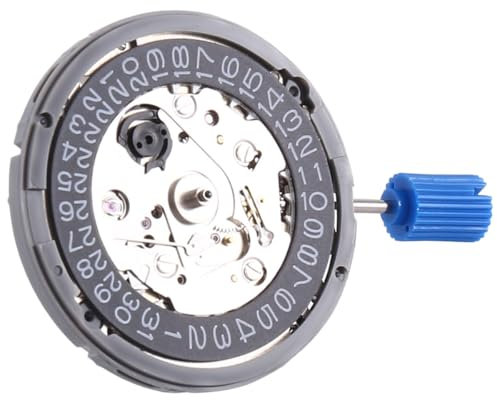 Somoke NH35 Movement NH35A Reloj mecánico de alta precisión con fecha a las 3 ruedas de fecha y 24 joyas, cuerda automática, color negro, negro