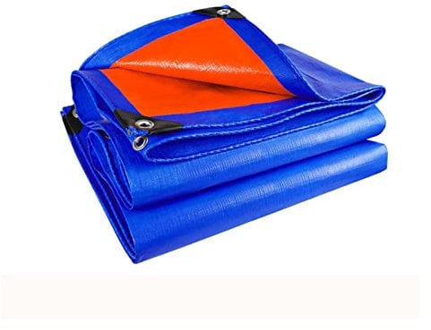 RLINZ PE Waterproof Pergola Covers 0.32mm Tarpaulin Reinforced Eyelets Furniture Caravan Cover Sheet Material and Furniture Protection, for Outdoor Camping (9.84x19.68ft/3x6m)
