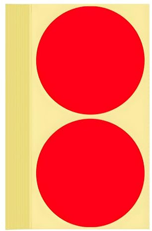 60 Stück Klebepunkte Aufkleber 100 mm Runde Punktaufkleber Farbkodierun Etiketten selbstklebende Markierungspunkte zum Beschriften und Basteln Red Stickers Round Color Coding Labels (Rot 10 cm)