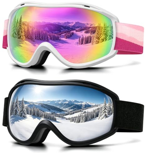 FMY Ski Goggles Snowboard Goggles for Men Women Adults Youth | Anti Fog UV Protection Helmet Compatibility,Over Glasses Ski Goggles for Skiing, Snowboarding, Snowmobile, Hiking