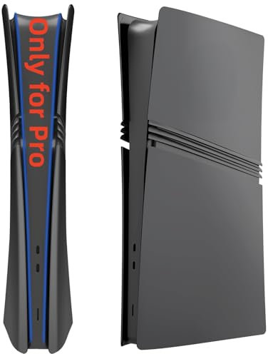 Digital Edition Cover Plates for New PS5 Pro Console, Shell Panels Compatible with New PlayStation 5 Pro Accessories Protective Replacement Faceplate (Black)