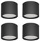 Klighten 4Pcs Aufbauspots - GX53 LED Deckenspots Aufputz, Deckenleuchte Aufbaustrahler 80x60mm, Schwarz Aufbauspot Aufbauleuchte Flach Aluminium, 220V-Deckenstrahler, Glühbirne nicht enthalten