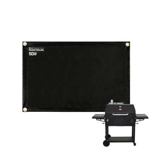 Genérico Tappetino da fuoco per piano cottura, tappetino rotondo per barbecue, per esterni, efficace protezione portatile da fuoco per terrazze,