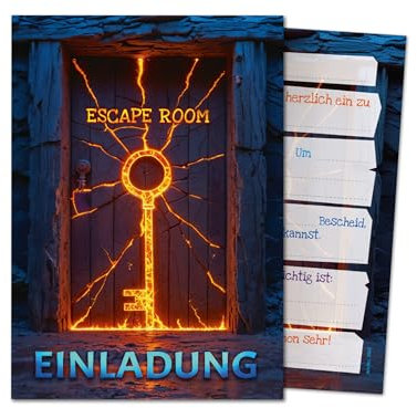 6 Einladungskarten Kindergeburtstag Escape Room Party Mädchen Jungen Jungs coole bunte Einladungen Geburtstag Kinder Jungsgeburtstag Mädchengeburtstag Detektiv Kinderparty Geburtstagseinladungen