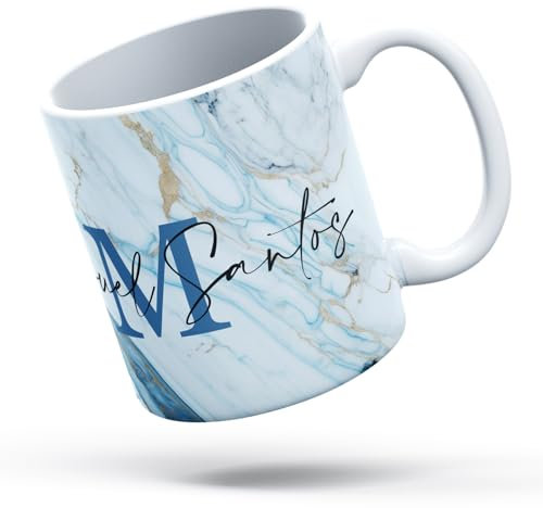 PROMO SHOP Taza PERSONALIZADA (con Inicial, Nombre y Apellido) con Diseño Exclusivo · Tazas Personalizadas a Todo Color (360º alrededor de la Taza) · Ideal para Familiares o Amigos