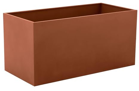 Dehner Hochbeet Lagos, Balkonhochbeet in Rostoptik, 115 x 55 x 55 cm, Volumen 348 l, Stahl mit Rost-Patina, braun