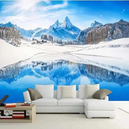WEITAOSM 3D blau schöne Schnee Berg Dschungel See Naturlandschaft Fototapete Wohnzimmer Schlafzimmer TV Sofa Hintergrund Wandbild