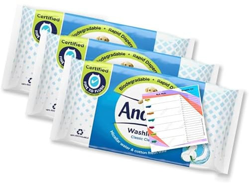 Skin Kind Toilet Wipes, Biodegradable, Flushable, Aloe Vera & Chamomile Fragrance, Skin pH Neutral, Dermatologically Tested, Plastic-Free, Eco-Friendly Wipes, 3 Pack / 36 Each