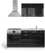 Vicco Cucina monoblocco R-Line, Nero lucido/bianco, 160 cm con colonna forno senza piano di lavoro