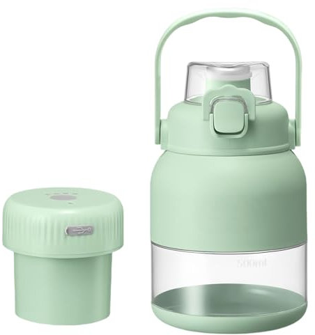 Electric Citrus Juicer, Portable Blender for Smoothies, 17oz Mini Smoothie Blender Bottle with Straw Lids, USB-C Cordless Personal Blenders for Travel, Gym, Office (B)