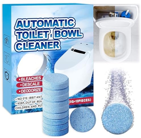 12PCS Toilet Bowl Cleaner Tablets - Heavy Duty Toilet Descaler, Ultra Strong Cleaner And Descaler, Strong Stain Remover, Limescale Remover, Freshens And Cleans