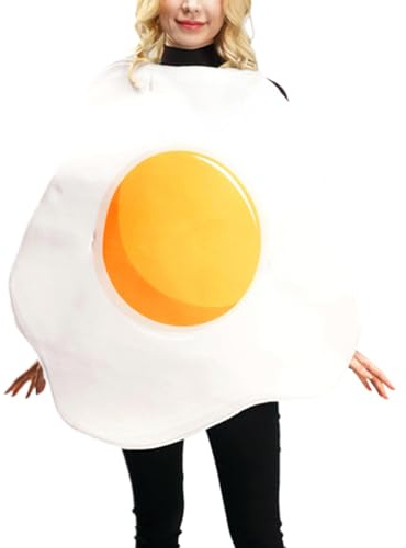 Food Costumes for Adults Cosplay Bacon Poached Egg | Carnival Food Dress Up for Women Men Social Media Content Creators Carnival Halloween Stage Performances Role Playing