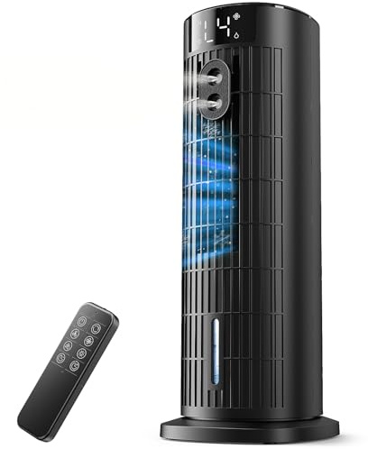 Aire acondicionado portátil,aire acondicionado portátil silencioso con ajustes de velocidad del ventilador,temporizador,depósito de agua de gran capacidad,para dormitorios y oficinas,negro