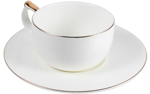 TOYANDONA Tasse à Café en Porcelaine sous-Tasse, 200Ml, pour Latte et Boissons Chaudes, Usage Domestique et Bureau