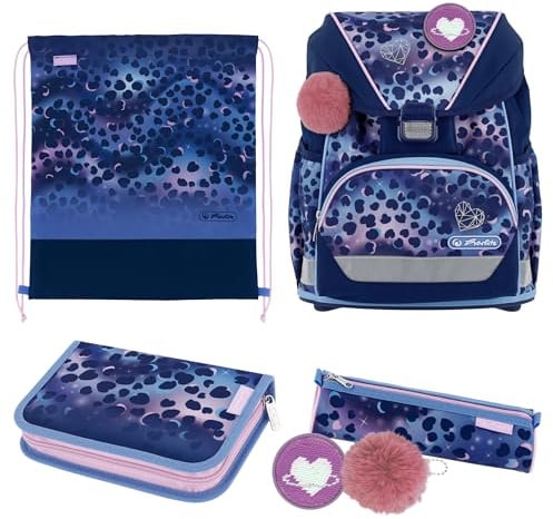 herlitz Schulranzen Set 6-teilig Ultralight XL Ergonomische Schultasche 1.Klasse Junge Mädchen Kinder 22 L