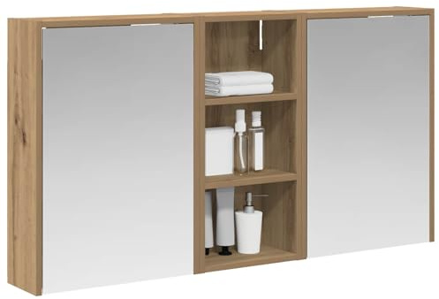 vidaXL Badezimmerschrank-Set 3 pcs 116 x 16 x 62,5 cm Holzwerkstoff, Elegante Badezimmeraufbewahrung, modernes Schrankset, stylische Wandregale, schicke Möbel, luxuriöse Details