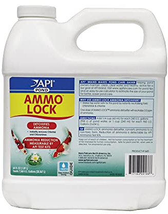 API POND AMMO-LOCK Ammonia detoxifier For Pond Water 64-Ounce Bottle