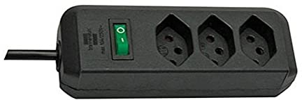 Brennenstuhl 1158622 - Ciabatta elettrica svizzera Eco-Line, 3 prese, colore: Nero