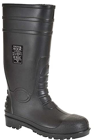 Portwest FW95 S5 Stivali di sicurezza in gomma, Unisex - Adulto, SRC, Nero (Nero Bkgr), 39 EU (6 UK)