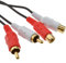 RCA Fono Gemelo Clavijas a Enchufes Extensión Cable Audio Cable Oro 3 m [3 metros/3m]