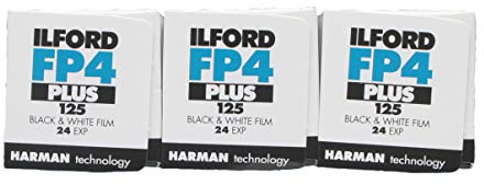 Ilford FP4+ Kleinbildfilm, 24 Belichtungen, Packung mit 3 Rollen