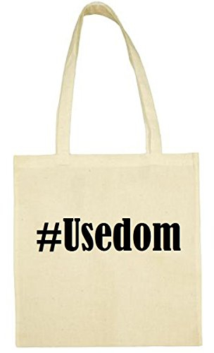 Reifen-Markt Tasche #Usedom Größe 38x42 Farbe Natur Druck Schwarz