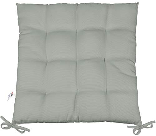 CelinaTex Yoyo Sitzkissen 40 x 40 cm grau Gartenstuhlkissen mit Bänder Sitzauflage Garten Balkon Terrasse